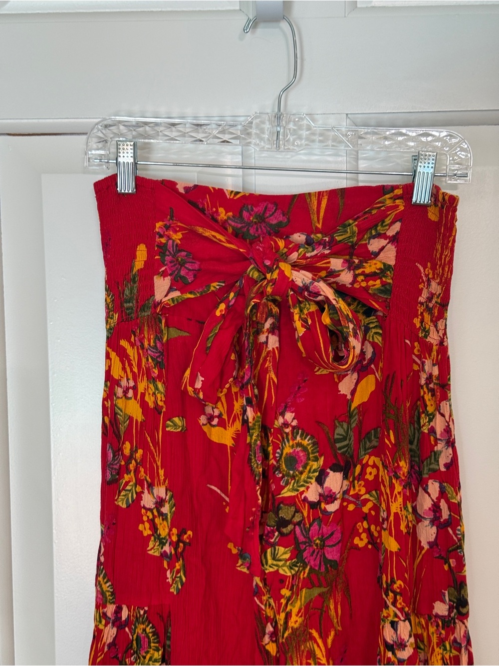 New! Free People FP One Aloha Printed Wide-Leg Pants Red Size S 25799 - Picture 6 of 16
